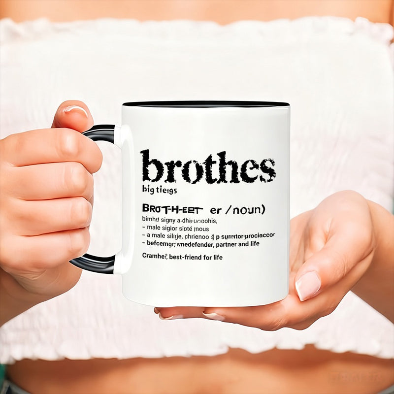 Tailorly Black Accent 11 oz Mug - humorous definition of brother