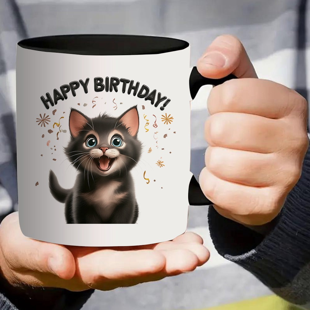 Tailorly Black Accent 11 oz Mug - kitten