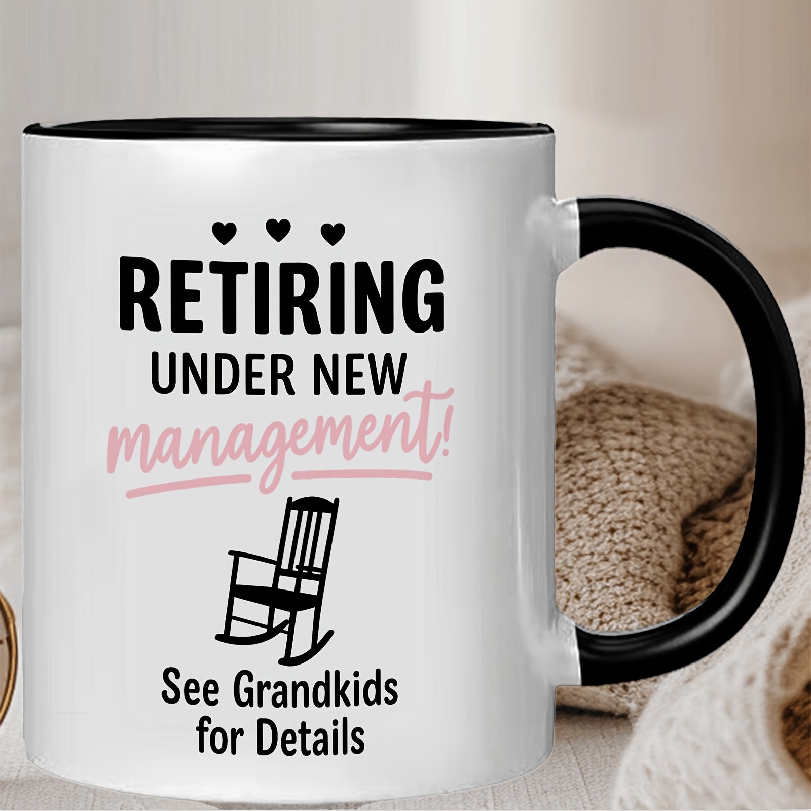 Tailorly Black Accent 11 oz Mug - funny retirement with retiring under office text