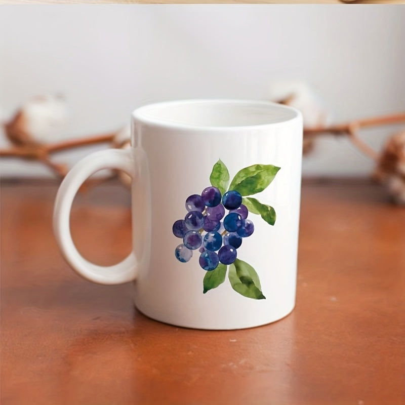 Tailorly White Ceramic 11 oz Mug - leaves