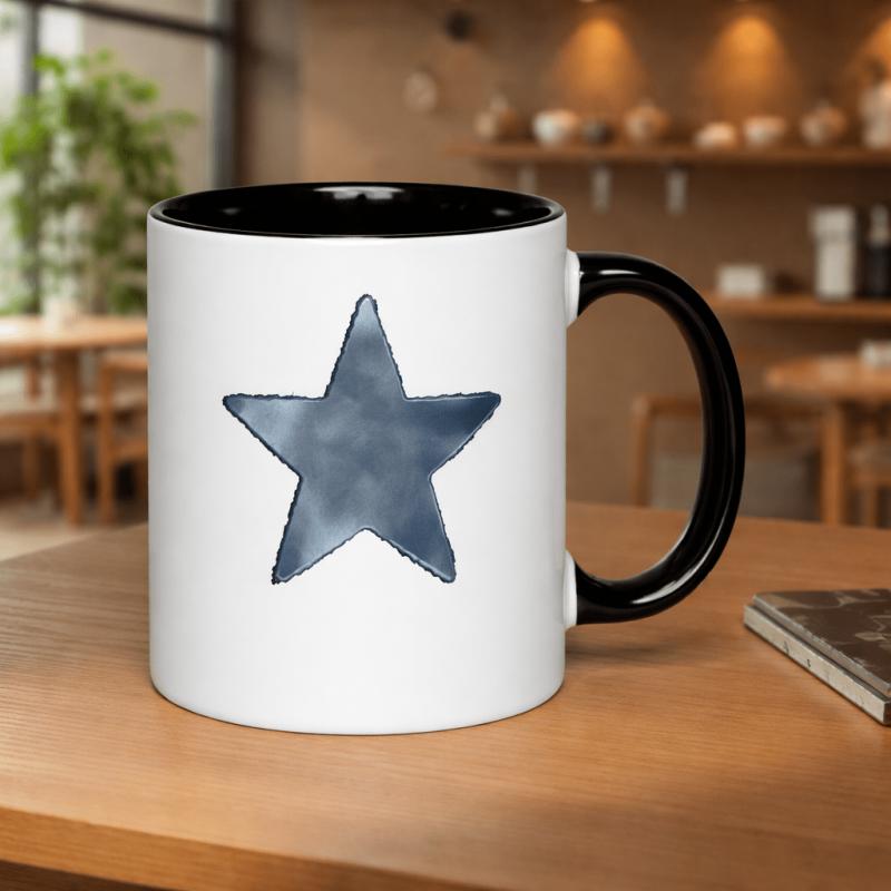 Tailorly Black Accent 11 oz Mug - distressed graphic design with textured edges