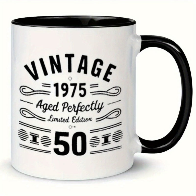 Tailorly Black Accent 11 oz Mug - vintage 1975 50th year retro design