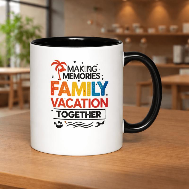 Tailorly Black Accent 11 oz Mug - family beach summer fun， romantic graphics
