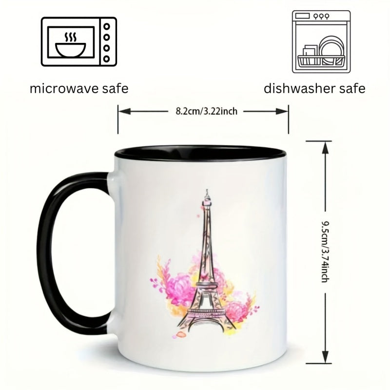 Tailorly Black Accent 11 oz Mug - tower and floral designs