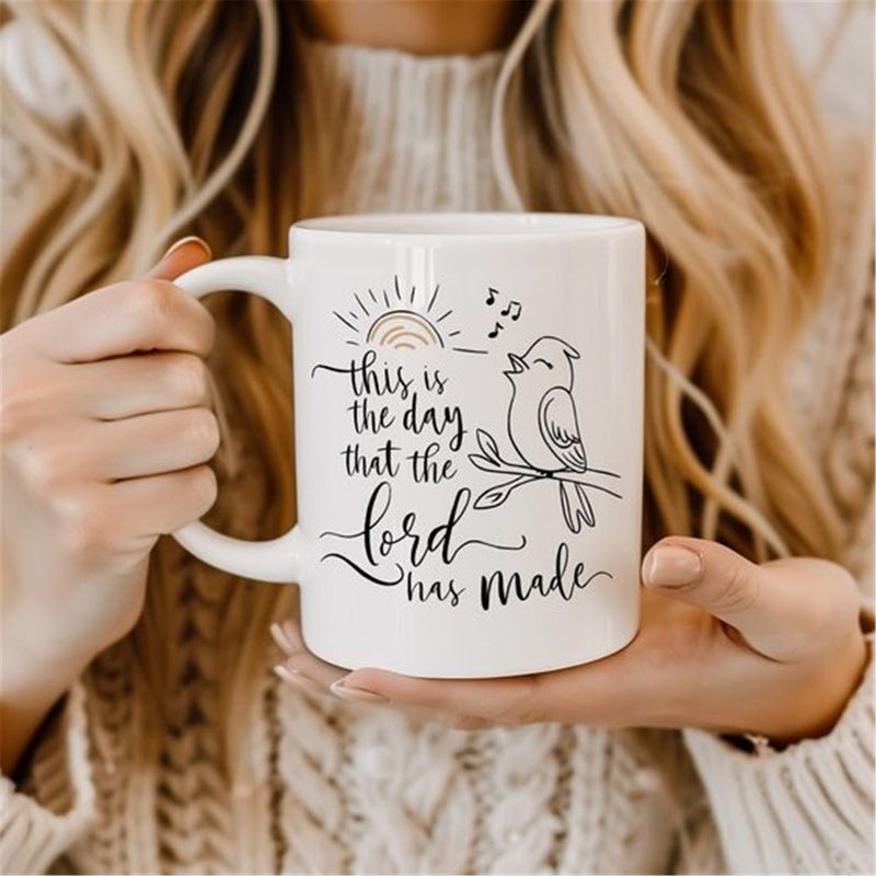 Tailorly White Ceramic 11 oz Mug - bible verse