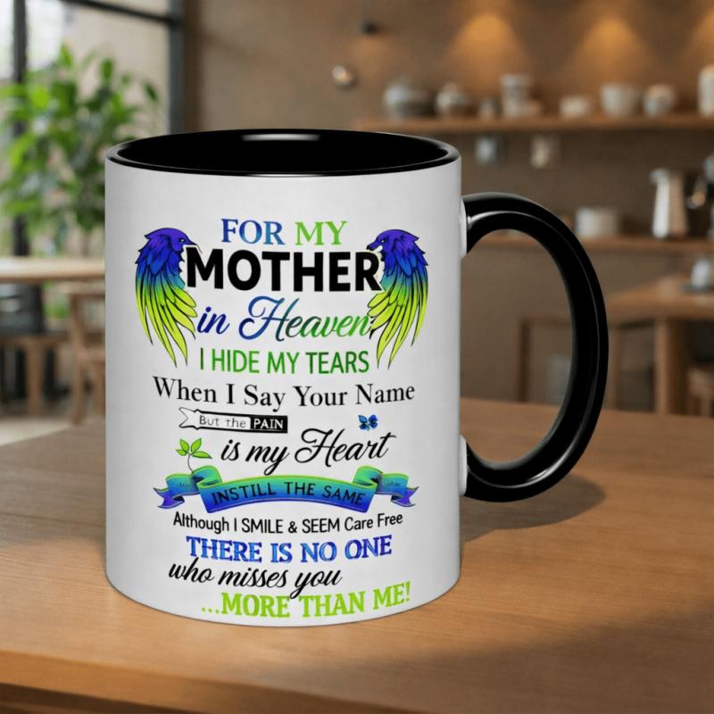 Tailorly Black Accent 11 oz Mug - in heaven i hide