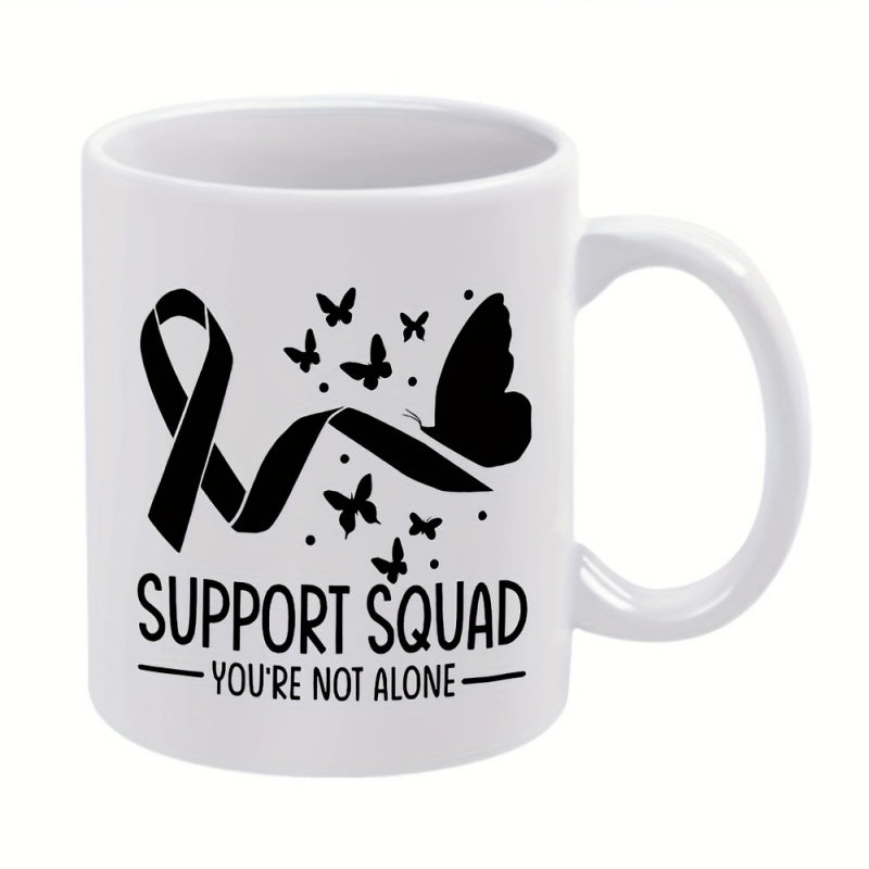 Tailorly White Ceramic 11 oz Mug - ribbon butterflies text humorous cartoon