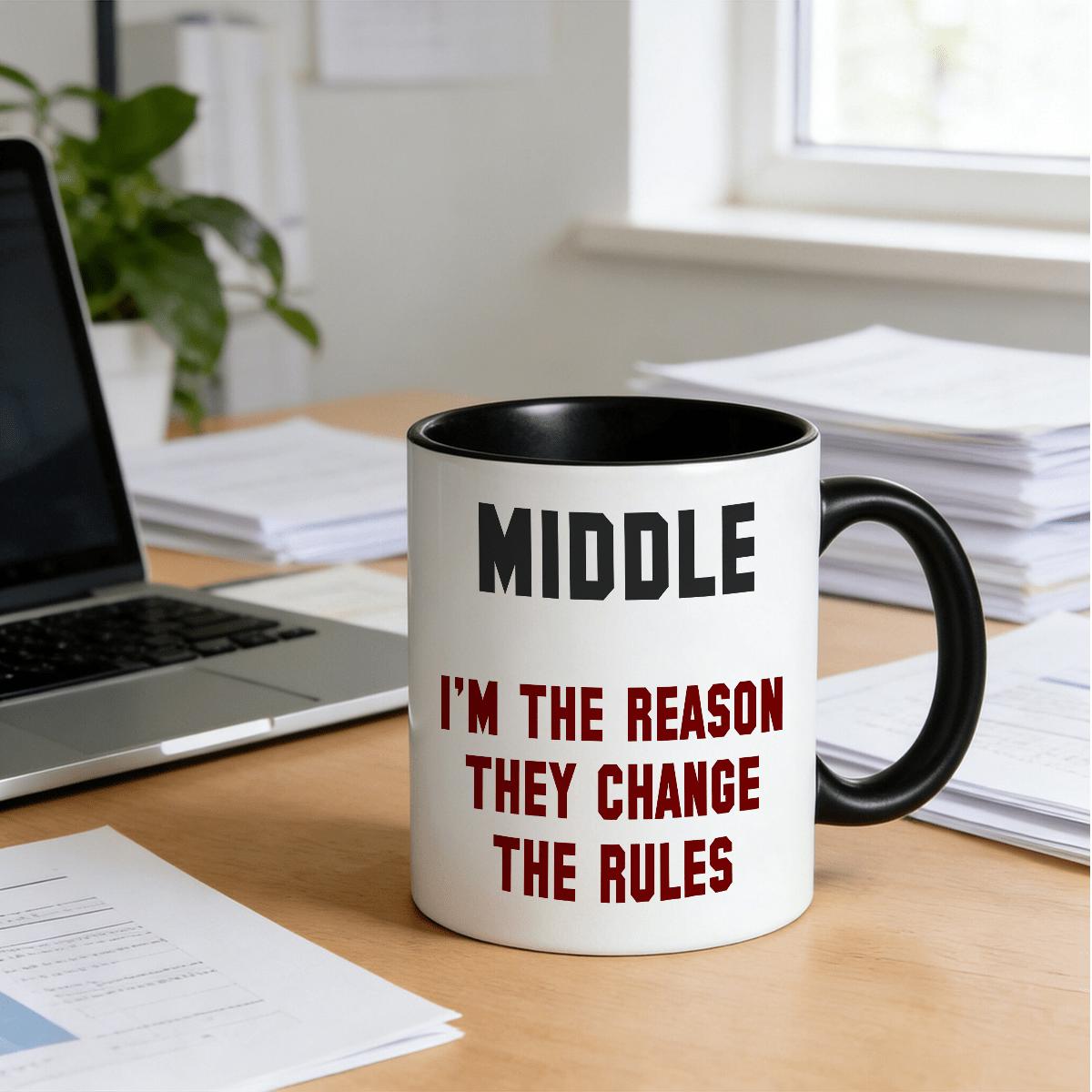 Tailorly Black Accent 11 oz Mug - Middle Rules