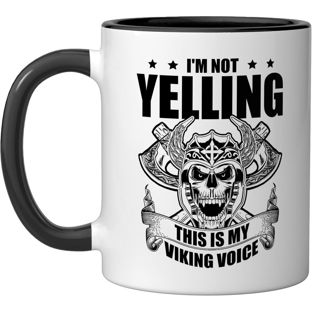 Tailorly Black Accent 11 oz Mug - viking norse mythology with odin
