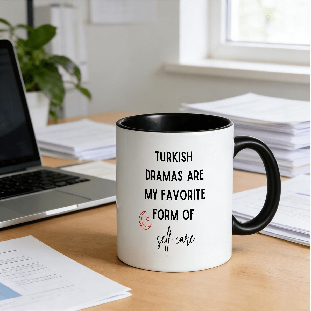 Tailorly Black Accent 11 oz Mug - Iconic Quotes & Drama Phrases