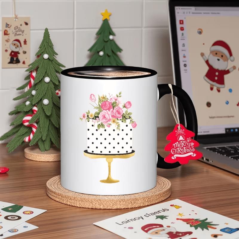 Tailorly Black Accent 11 oz Mug - polka dot cake