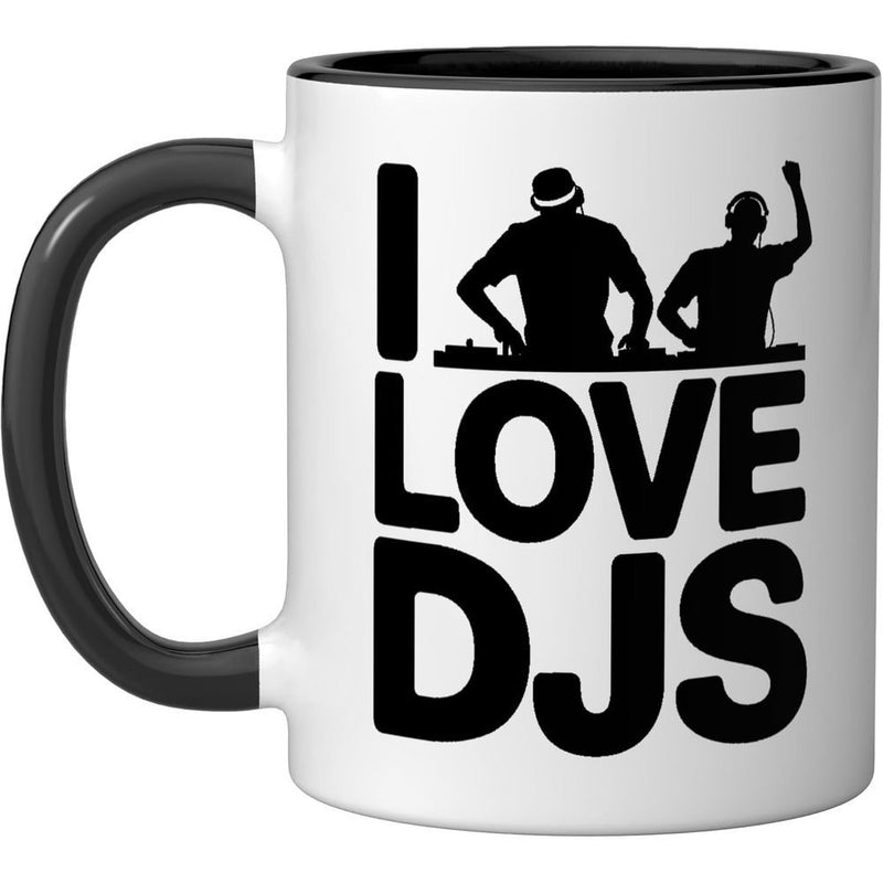 Tailorly Black Accent 11 oz Mug - i love djs