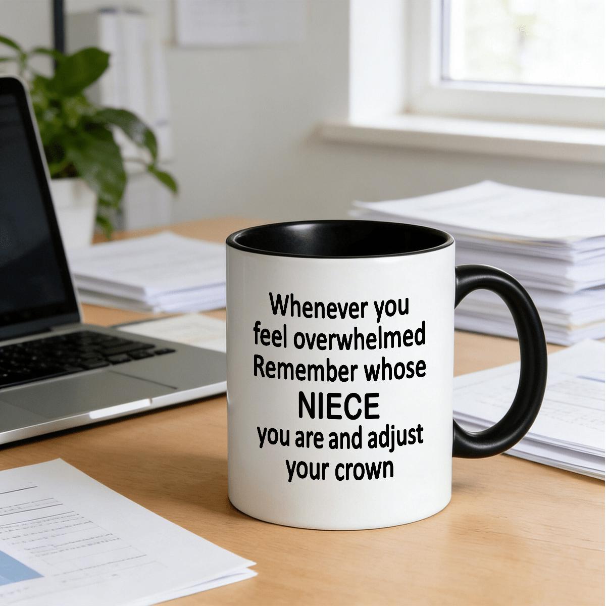 Tailorly Black Accent 11 oz Mug - Niece pattern