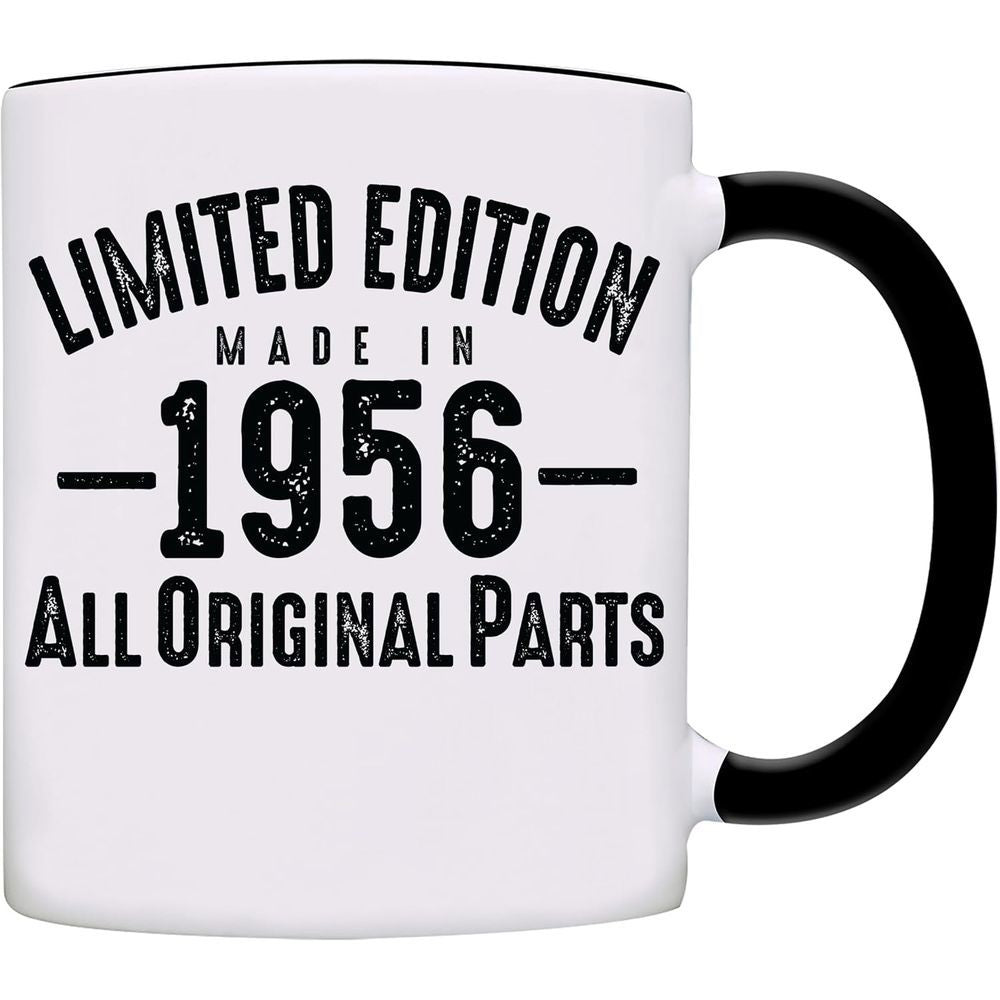 Tailorly Black Accent 11 oz Mug - 70th birthday， 1956， 0070