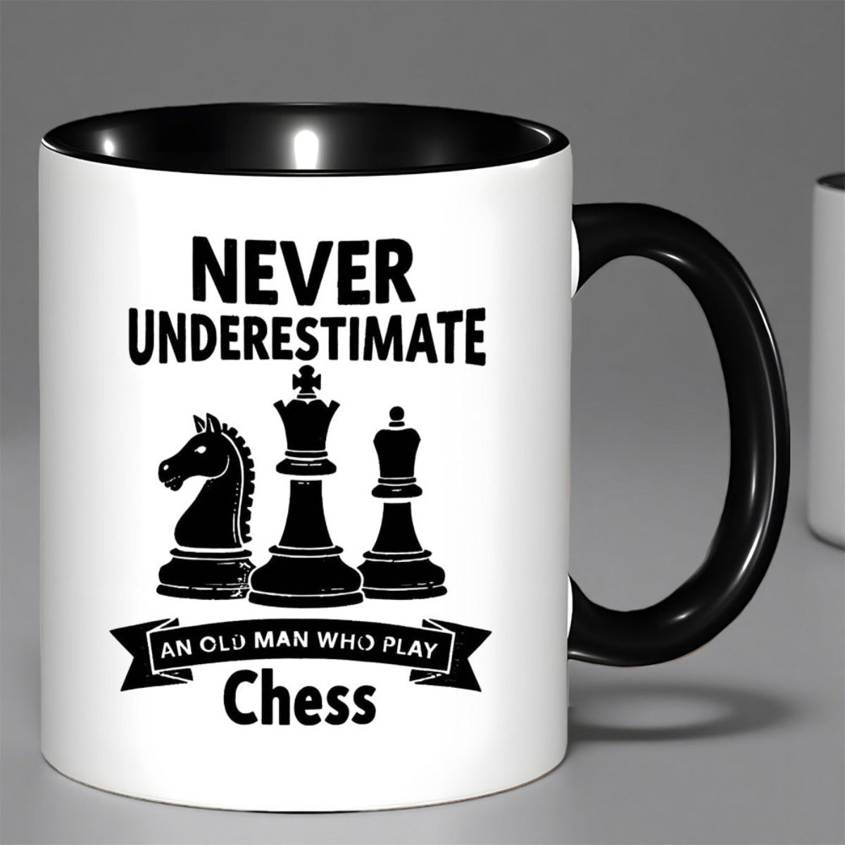 Tailorly Black Accent 11 oz Mug - chess piece