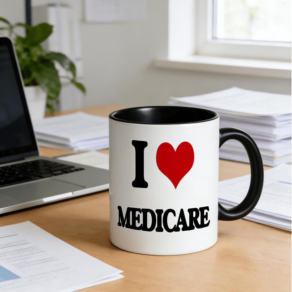 Tailorly Black Accent 11 oz Mug - I Love Medicare