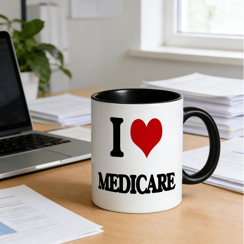Tailorly Black Accent 11 oz Mug - I Love Medicare