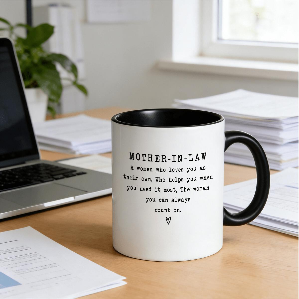 Tailorly Black Accent 11 oz Mug - Mom text