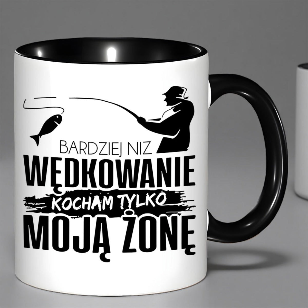 Tailorly Black Accent 11 oz Mug - fishing themed design