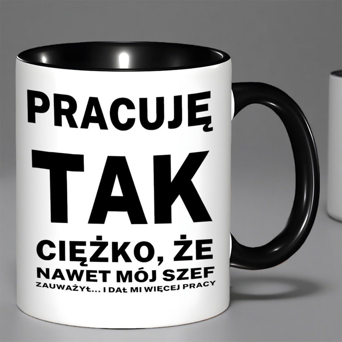 Tailorly Black Accent 11 oz Mug - single polish coffee mug cup black and 11oz ceramic mug for hot and cold beverages christmas new year birthdays