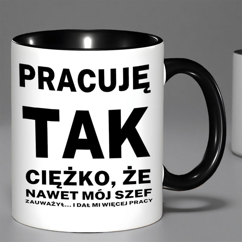 Tailorly Black Accent 11 oz Mug - single polish coffee mug cup black and 11oz ceramic mug for hot and cold beverages christmas new year birthdays