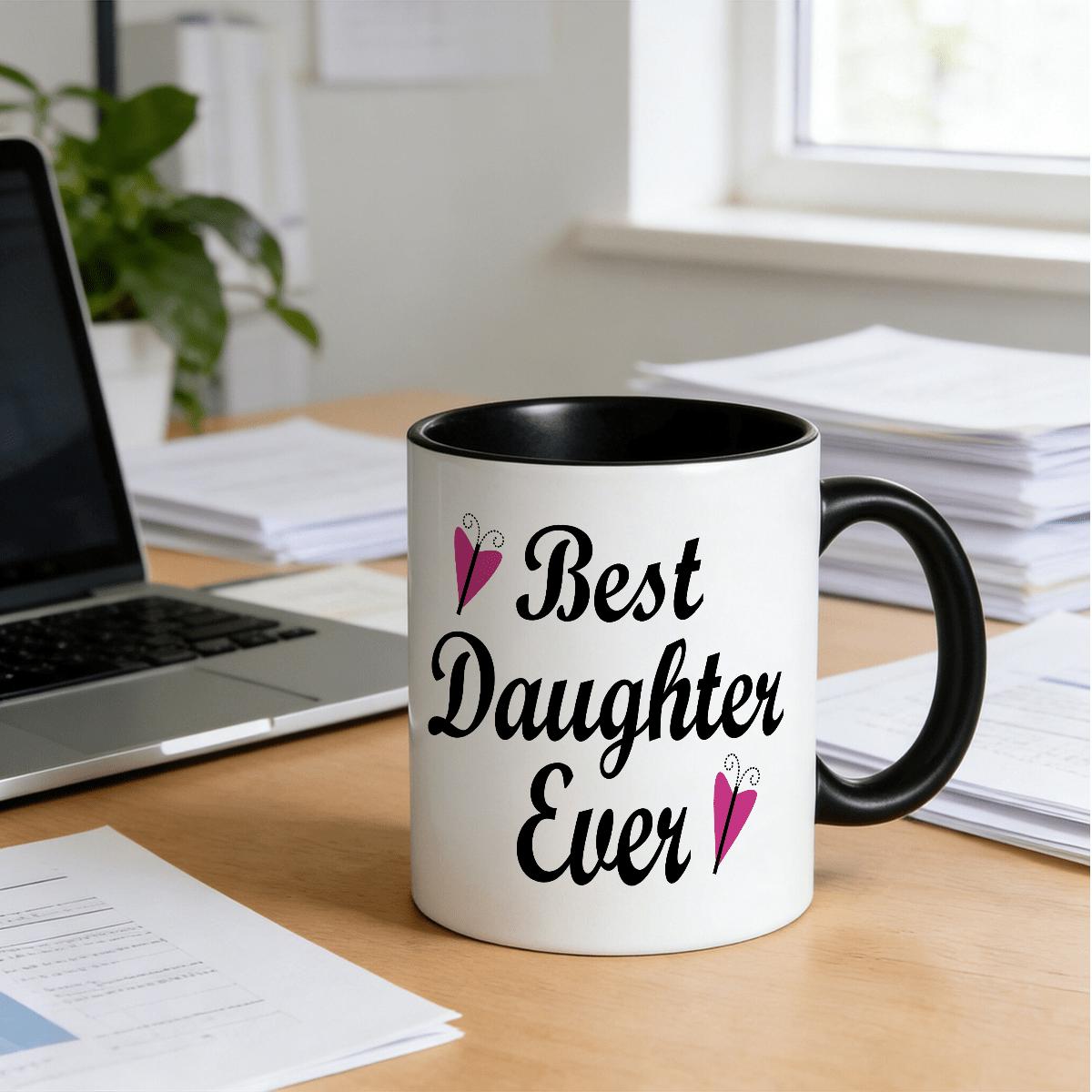 Tailorly Black Accent 11 oz Mug - Daughter-Themed Gift
