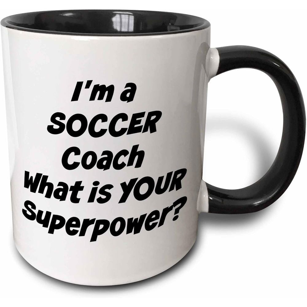 Tailorly Black Accent 11 oz Mug - im a soccer what is your
