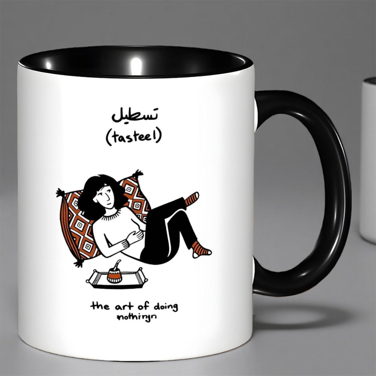 Tailorly Black Accent 11 oz Mug - arabic text