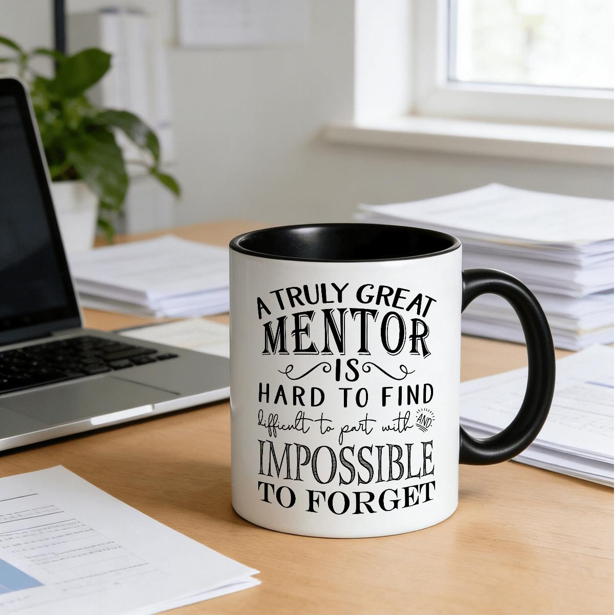 Tailorly Black Accent 11 oz Mug - sweet thank you gifts for mentor teachers a great mentor is find mug mentorship appreciation coffee cup from