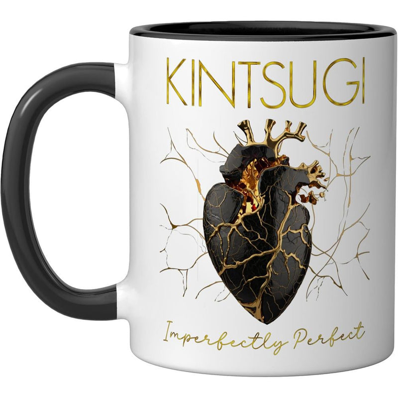 Tailorly Black Accent 11 oz Mug - mug with japanese repair cup suitable for tea rim for hot drinks for office or gifts repair no _fc59cd2c61c24ae69673d0c7b540315a