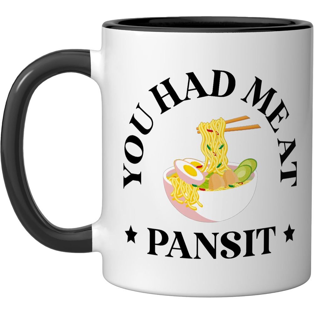 Tailorly Black Accent 11 oz Mug - you had me at pansit filipino food filipino cuisine