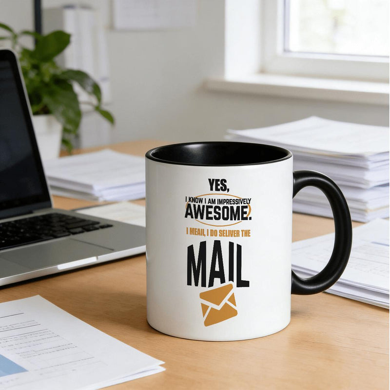 Tailorly Black Accent 11 oz Mug - I M Great I Send Mail Coffee And Tea Cups 11 Oz Printed On Background Coffee Or Tea Reusable Mug Home Or
