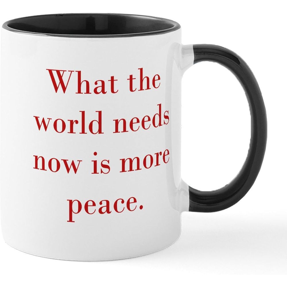 Tailorly Black Accent 11 oz Mug - now is more peace colorful