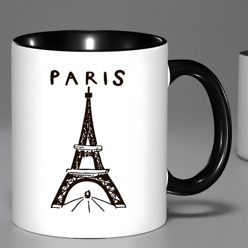 Tailorly Black Accent 11 oz Mug - paris tower