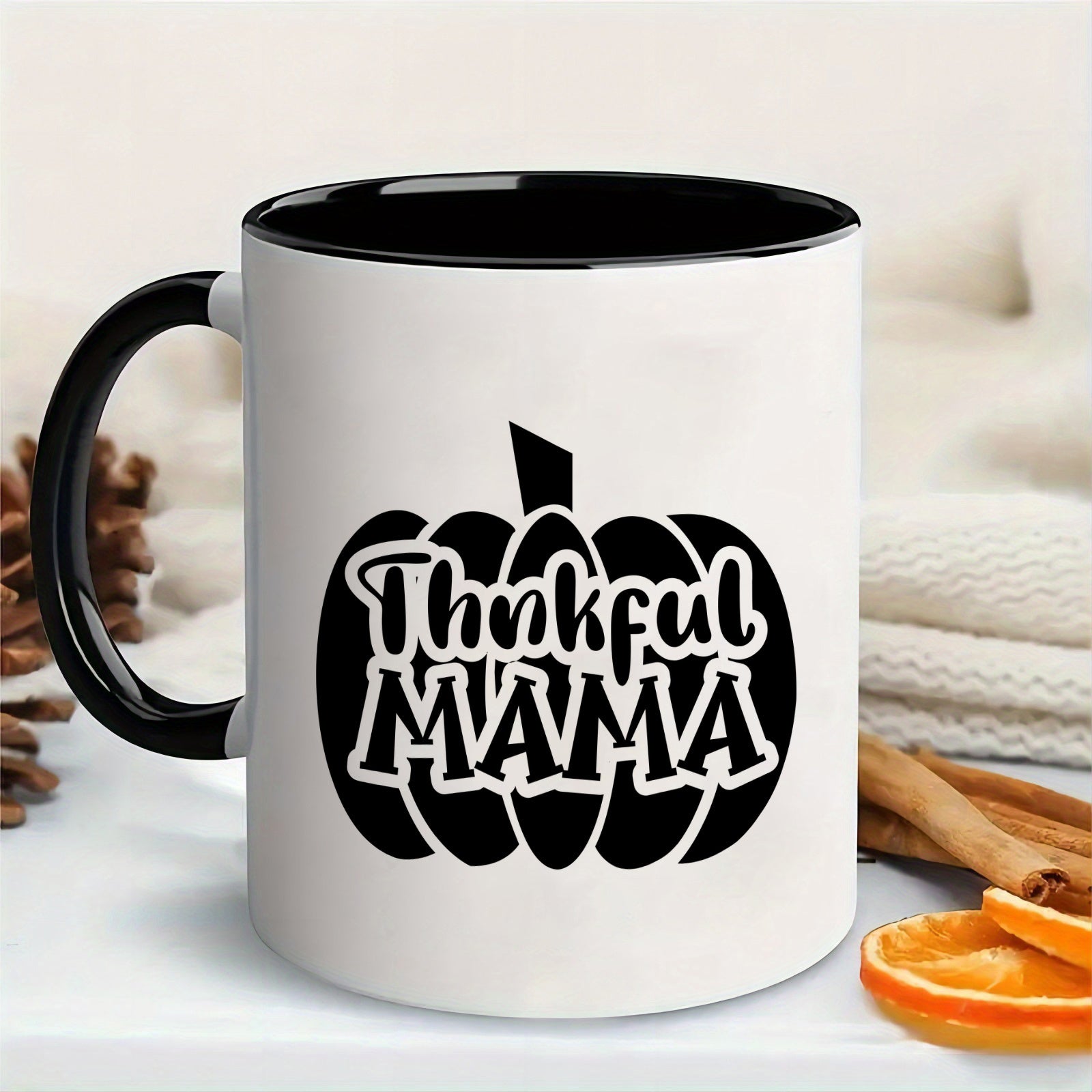 Tailorly Black Accent 11 oz Mug - whimsical forest trees