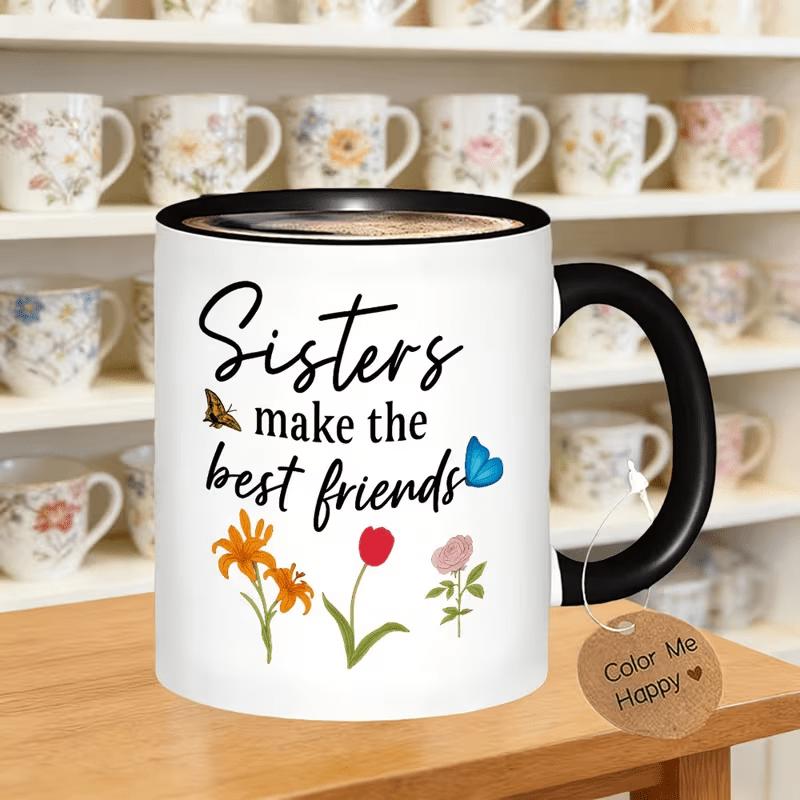 Tailorly Black Accent 11 oz Mug - floral logo