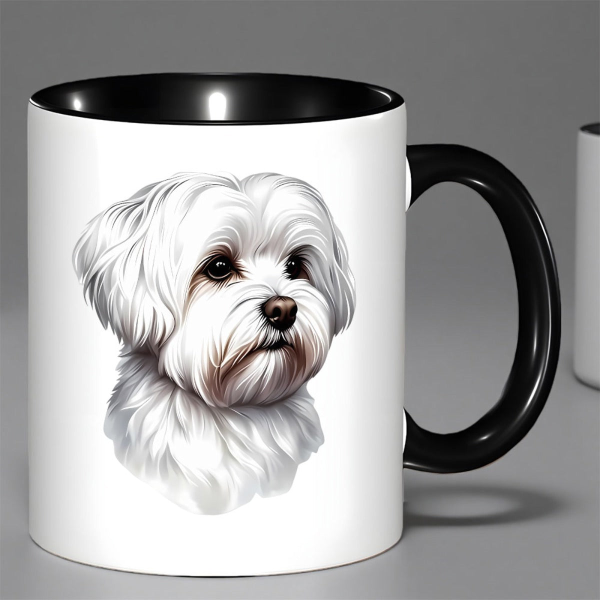 Tailorly Black Accent 11 oz Mug - this 11 ounce ceramic mug featuring a image of a is ideal for coffee or tea its animal enthusiasts and suitable