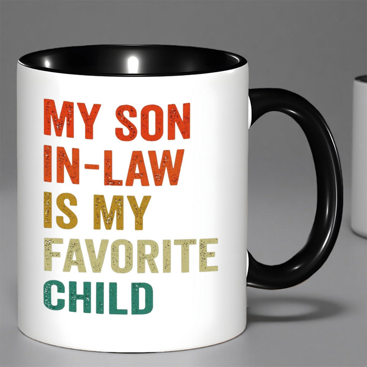Tailorly Black Accent 11 oz Mug - my son in law is child