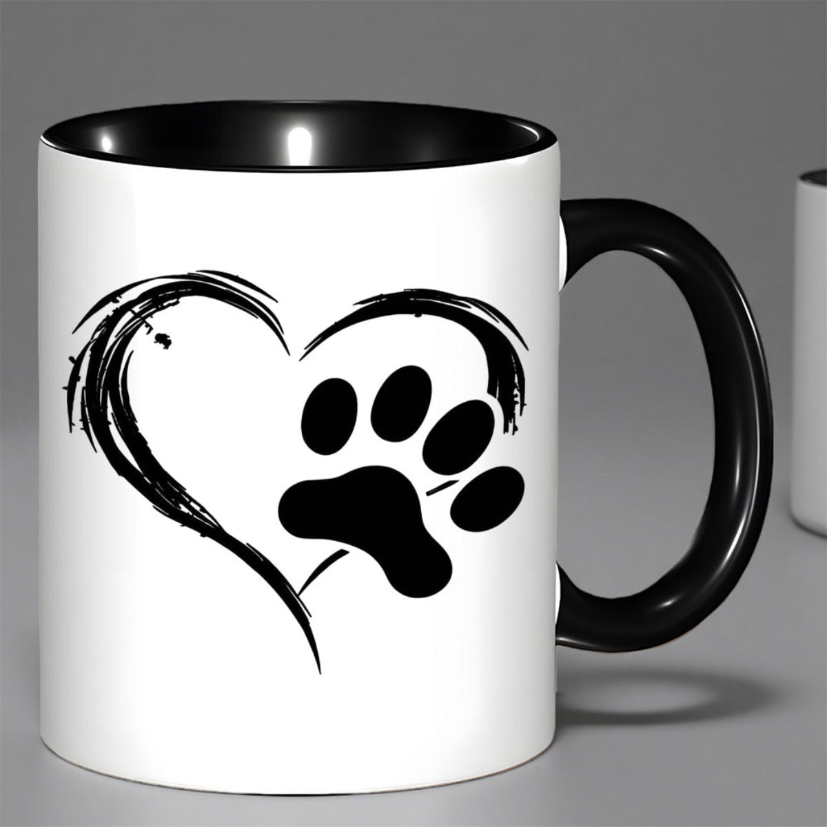 Tailorly Black Accent 11 oz Mug - paw print