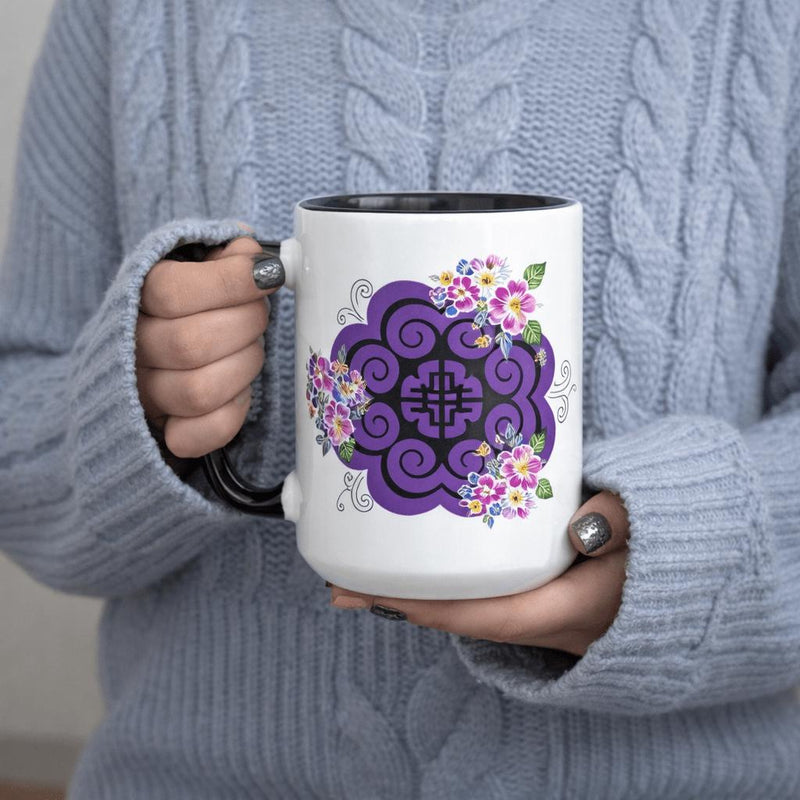 Tailorly Black Accent 11 oz Mug - purple with black accents