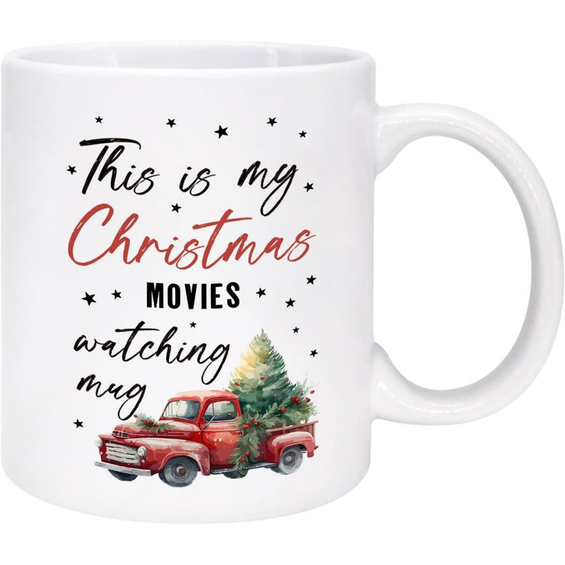 Tailorly White Ceramic 11 oz Mug - 1pc 11oz watching holiday coffee cup durable microwave safe dishwasher friendly perfect gift for