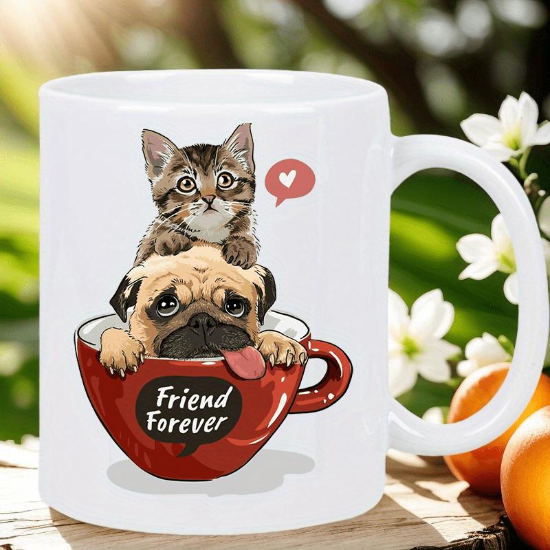 Tailorly White Ceramic 11 oz Mug - friend forever