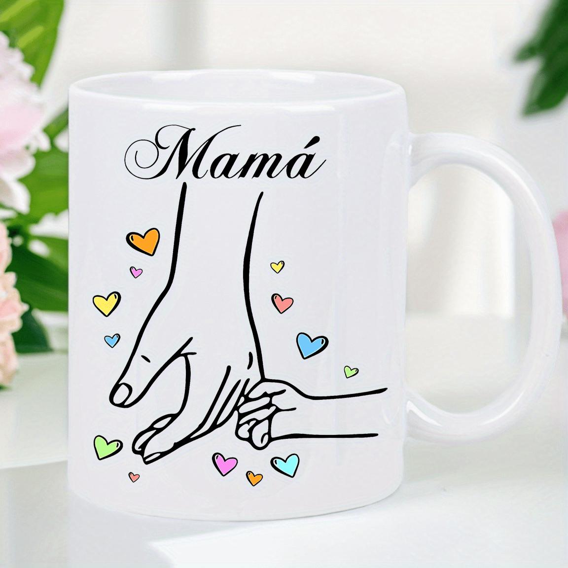 Tailorly White Ceramic 11 oz Mug - colorful hearts