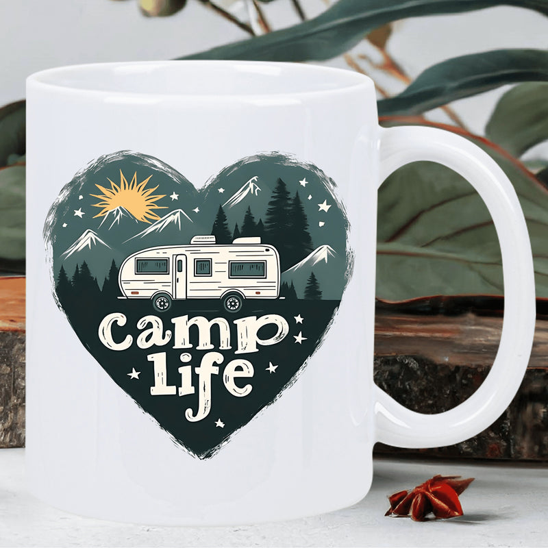 Tailorly White Ceramic 11 oz Mug - 1pc 11oz insulated ceramic coffee mug rv durable reusable hand wash only perfect gift for and camping gift item