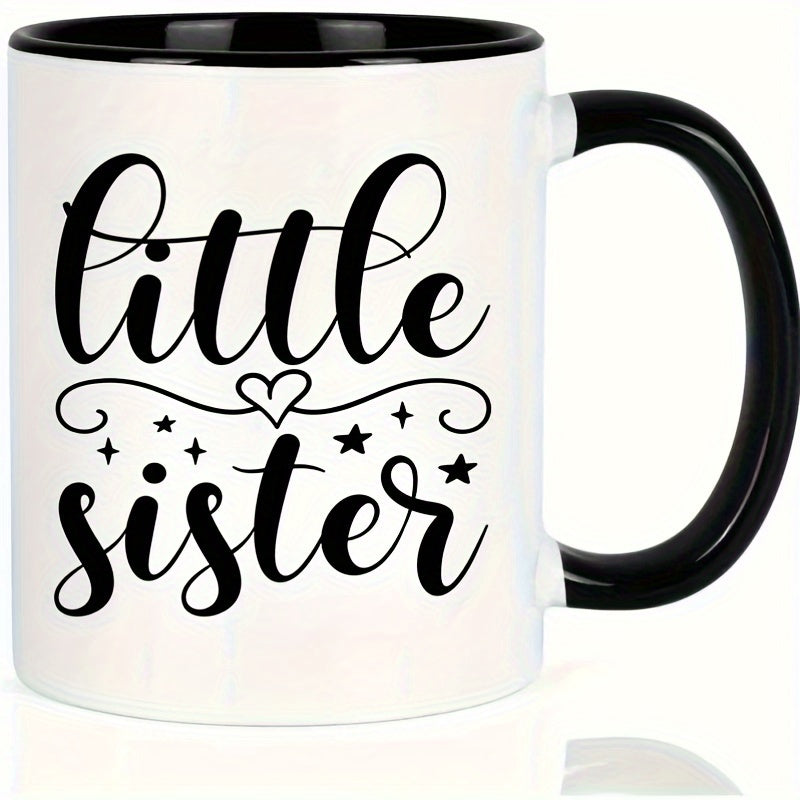 Tailorly Black Accent 11 oz Mug - little sister ceramic coffee mug perfect gift for christmas birthday or thanksgiving 11oz_e2425d7096044f829b6bf8eda82f009c