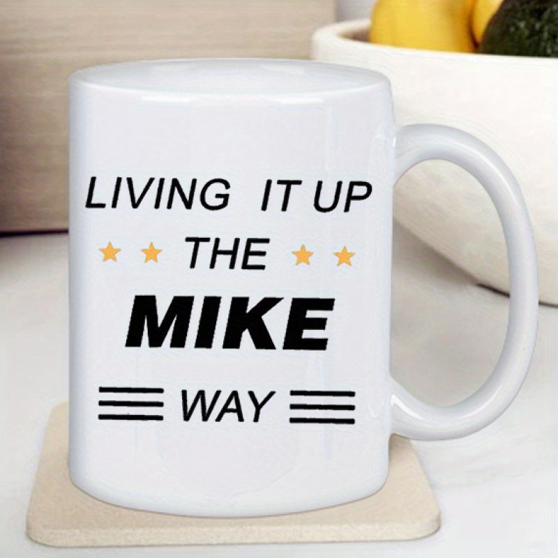 Tailorly White Ceramic 11 oz Mug - up the way personalized ceramic coffee mug durable reusable cup for hot beverages ideal gift for