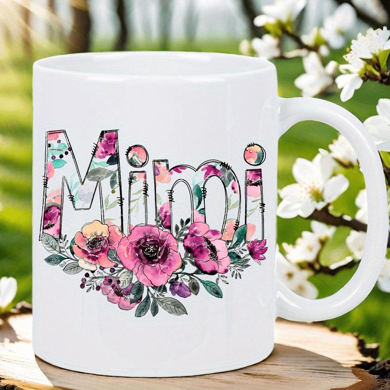 Tailorly White Ceramic 11 oz Mug - floral mimi