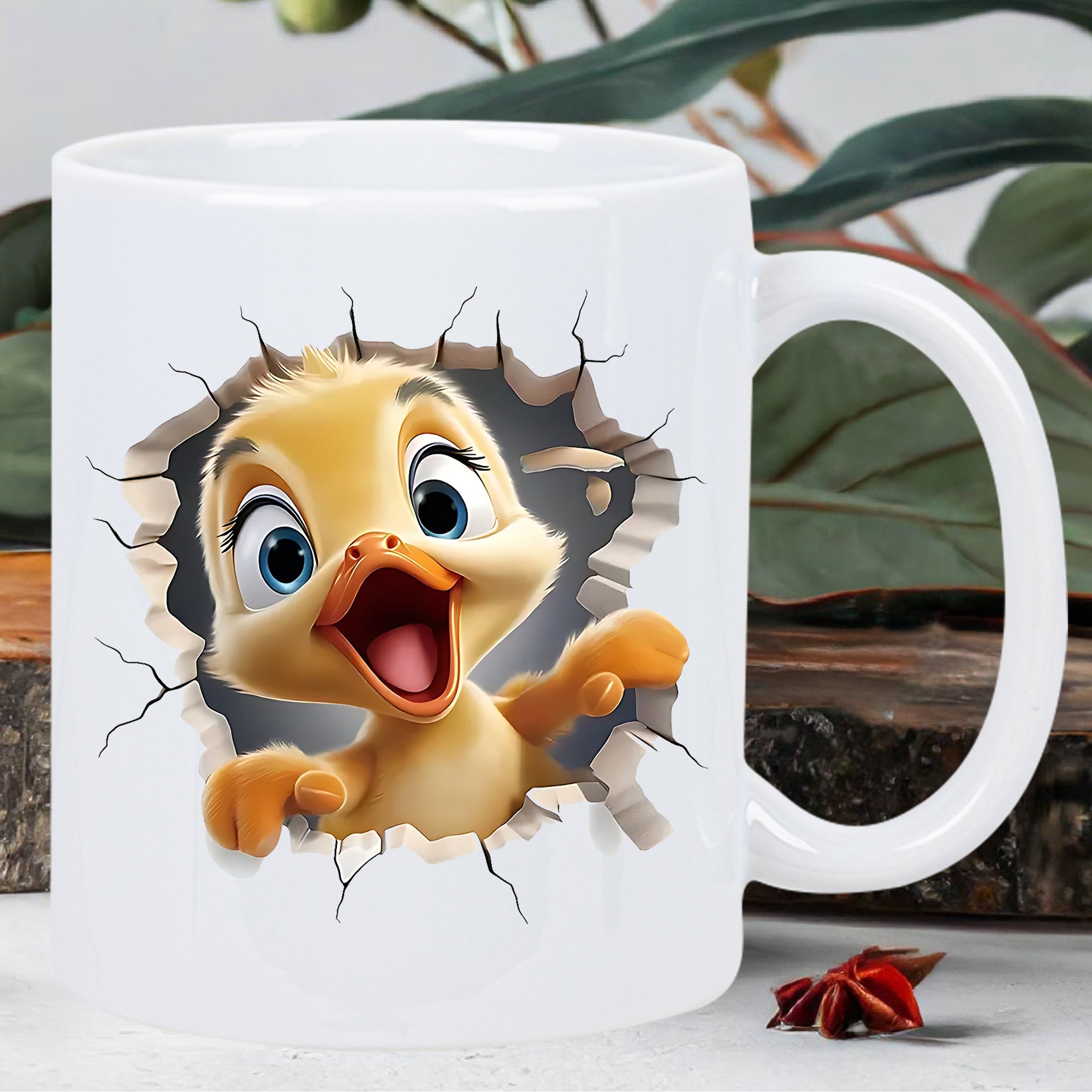 Tailorly White Ceramic 11 oz Mug - duck