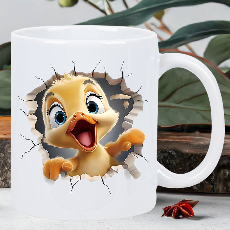 Tailorly White Ceramic 11 oz Mug - duck