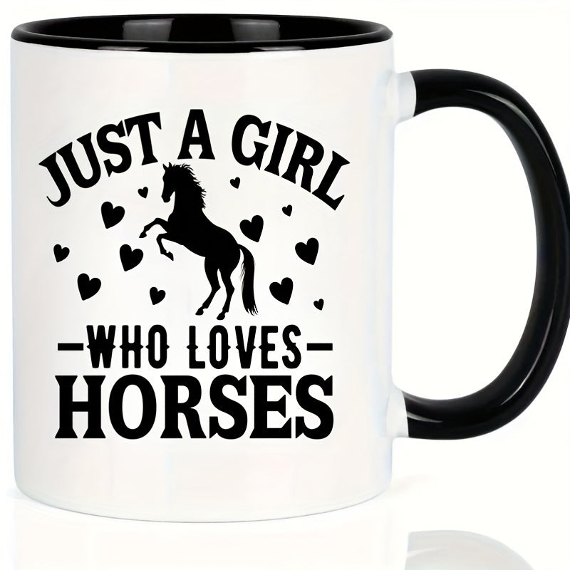 Tailorly Black Accent 11 oz Mug - horses